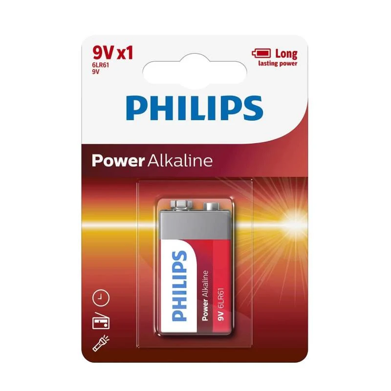 Pila Power Alcalina Philips 6LR61 9V Blíster