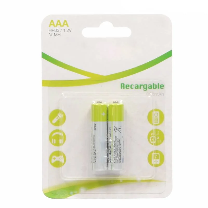 Pilas Recargables AAA HR03 1.2V 800mAh (Blíster de 2 unidades)