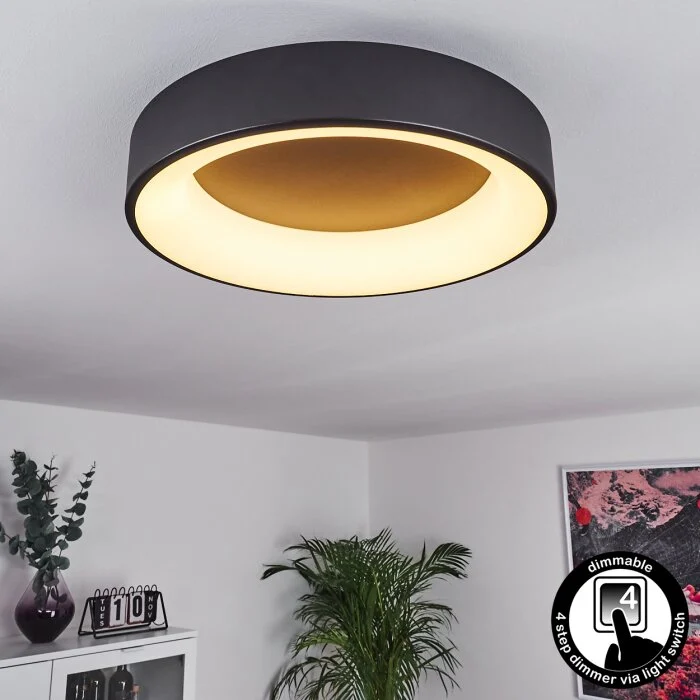 Pine Lámpara de Techo LED Negro, 1 luz