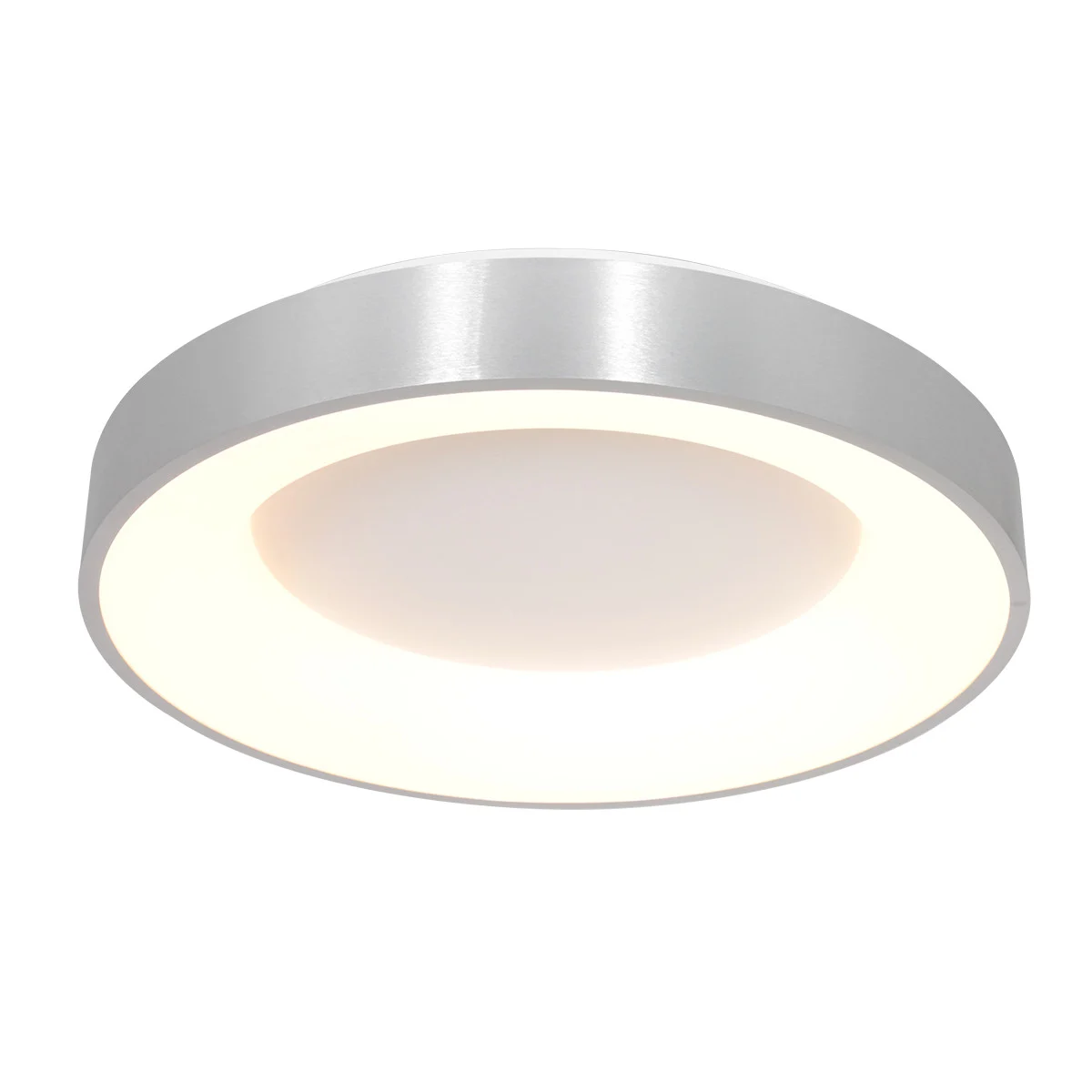 Plafón diseño tonos grises Steinhauer Ringlede blanco y plateado