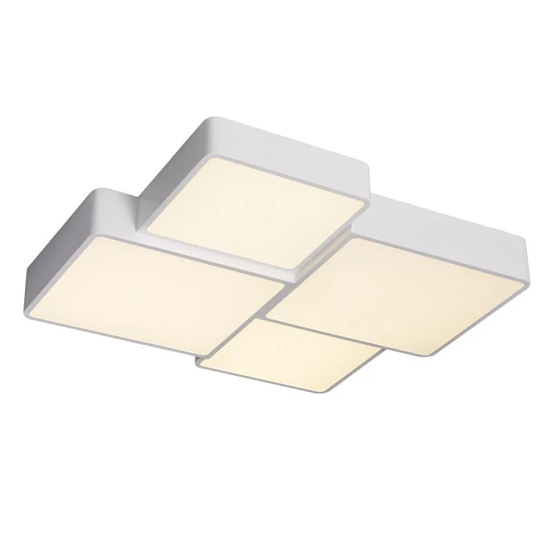 Plafón LED Cuadrado Cuatro Decorativo de Techo 84W CCT + Mando