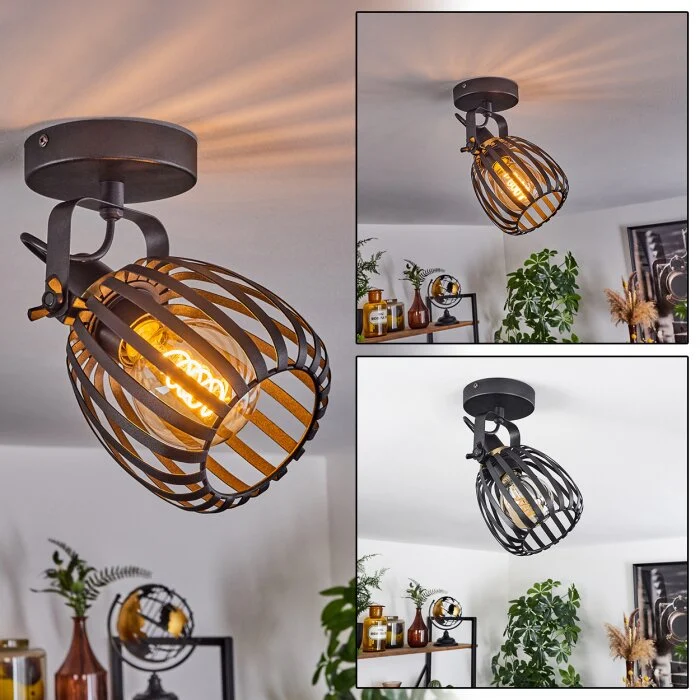 Pocho Lámpara de Techo Latón, Negro, 1 luz