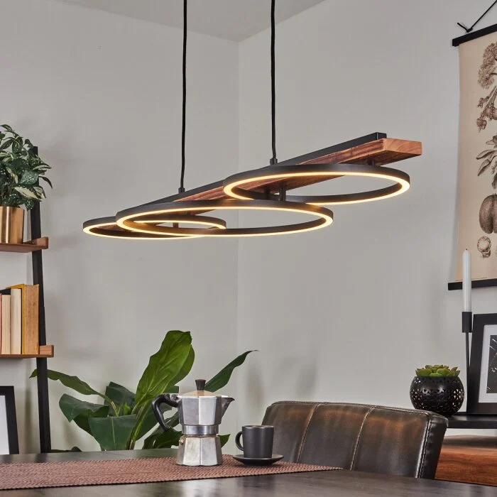 Pompu Lámpara Colgante LED Marrón, Negro, 3 luces