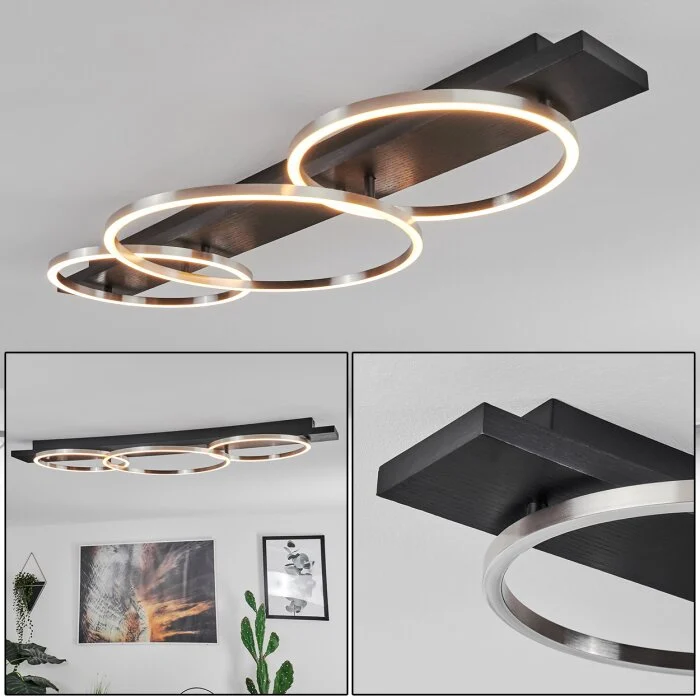 Pompu Lámpara de Techo LED Negro, 3 luces