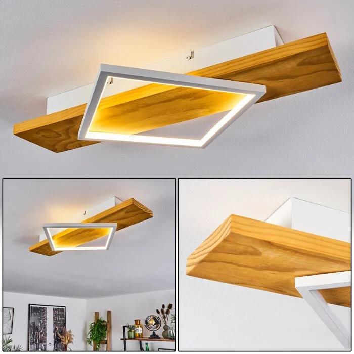 Pompu Lámpara de Techo LED Crudo, Blanca, 1 luz