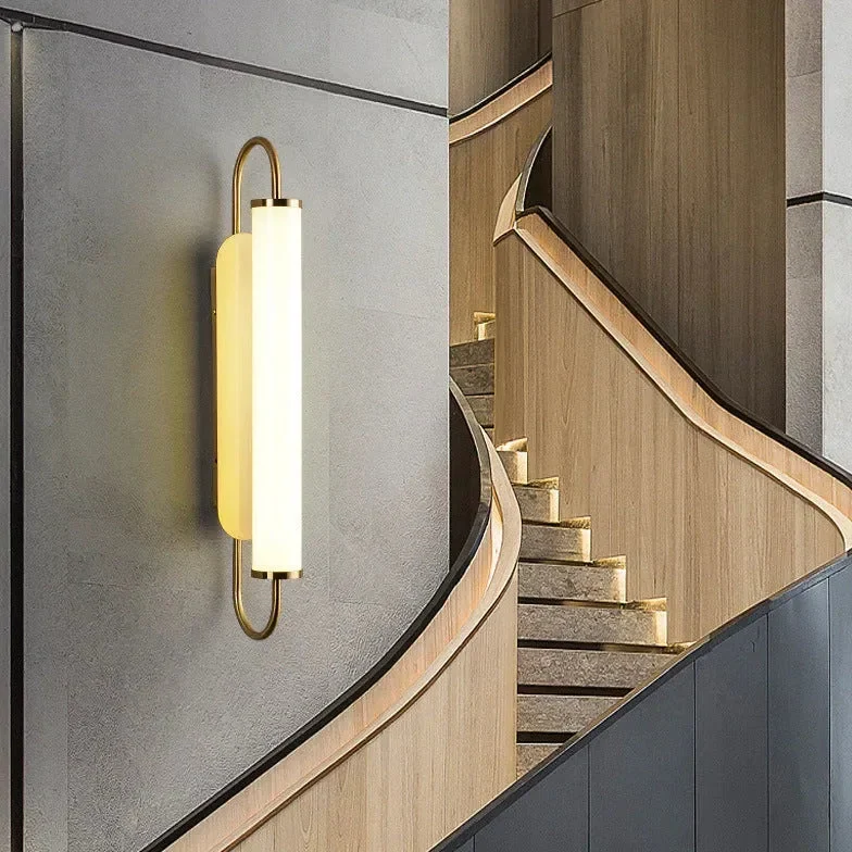 Plafones de pared led diseño cilíndrico dorado de lujo