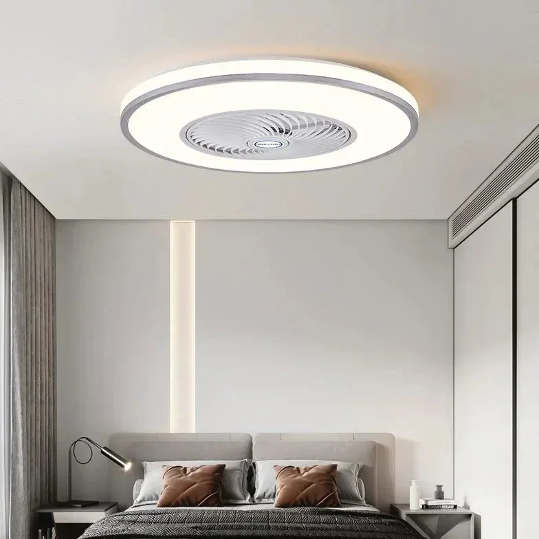 Ventilador de techo con luz moderno diseño circular sencillo