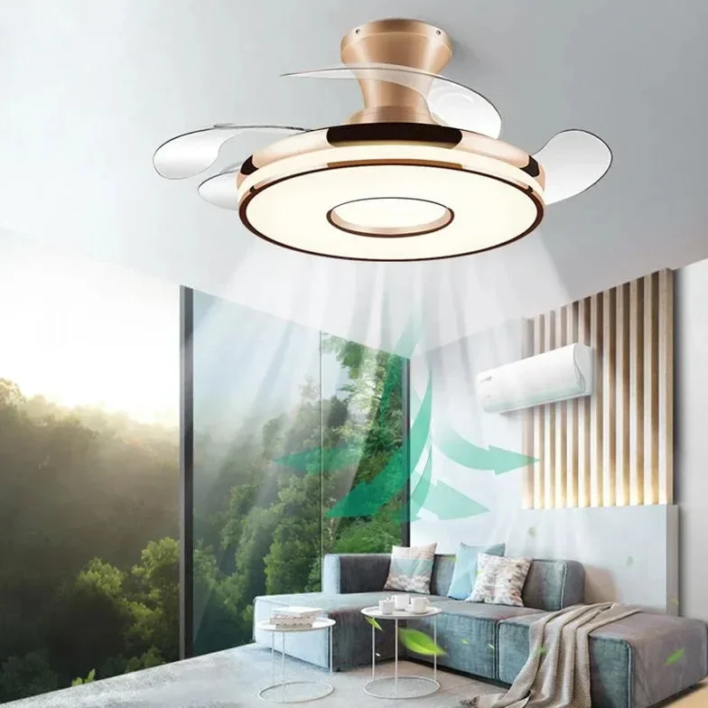 Plafon LED techo ventilador diseño circular para salón moderno
