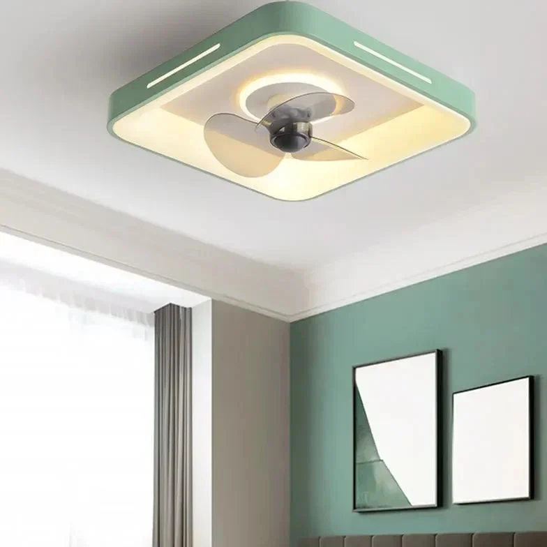 Ventilador plafon led diseño rectangular y colorido