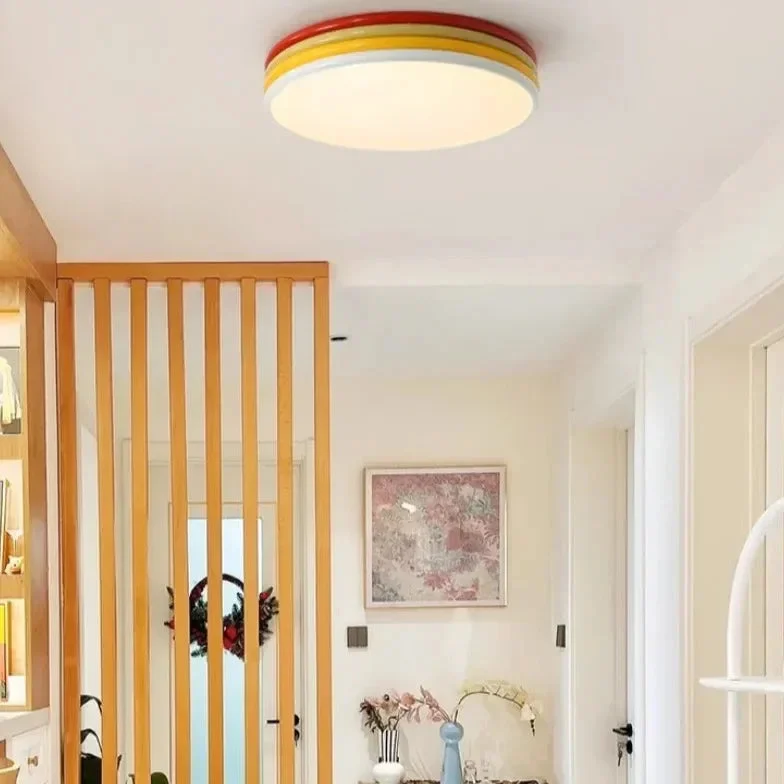 Lámpara de techo bajo diseño redondo LED estilo crema