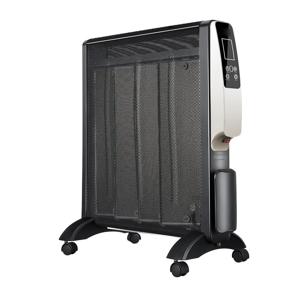 Radiador de Mica Negro/Oro 2000W con Display y Mando a Distancia