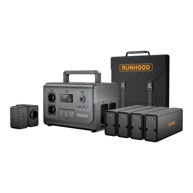 Estación Batería Portátil Runhood Rallye 1200W Plus 1296Wh con 4 Módulos Intercambiables + Panel Solar 100W