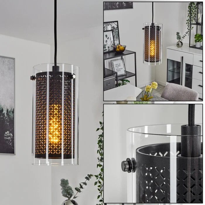 Rasperden Lámpara Colgante Negro, 1 luz
