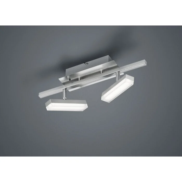 Reality Bondy Lámpara de Techo LED Níquel-mate, 2 luces, Mando a distancia