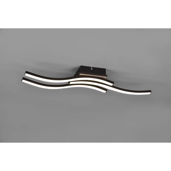 Reality Route Lámpara de Techo LED Color madera, Negro, 3 luces
