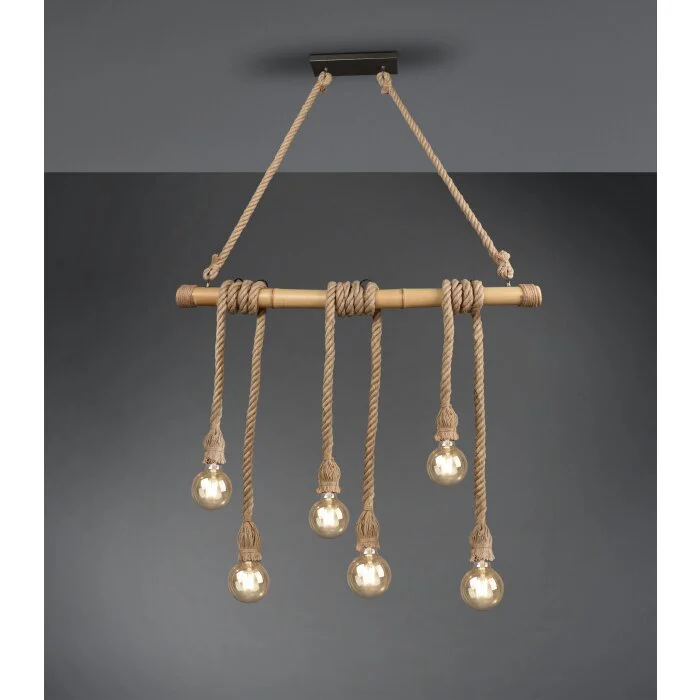 Reality Wilma Lámpara Colgante LED Marrón, Gris, 6 luces