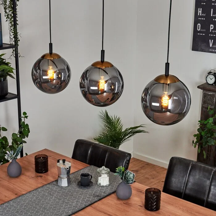 Recoutas Lámpara Colgante Negro, 3 luces