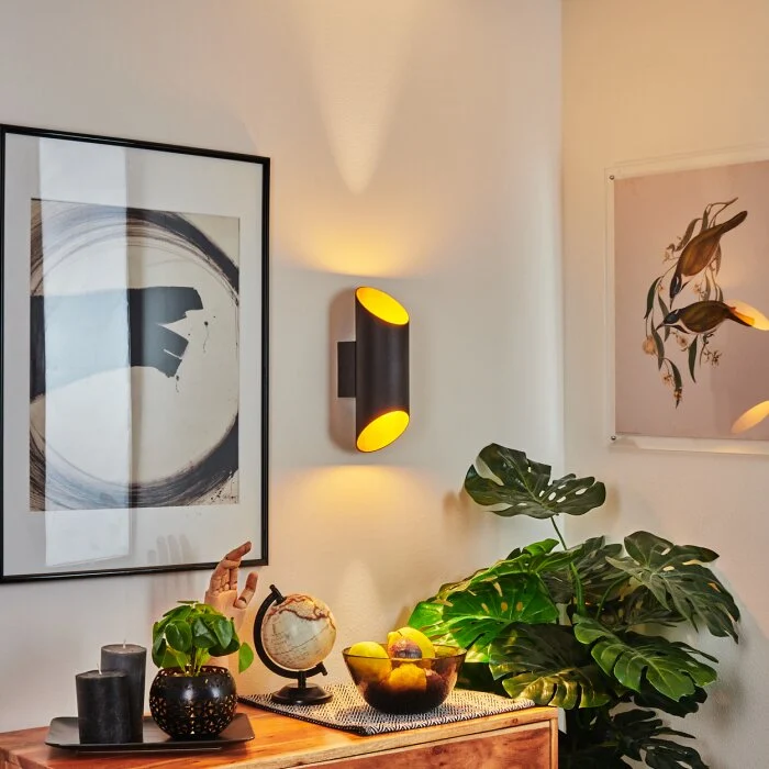 Ricardone Aplique Negro, 1 luz