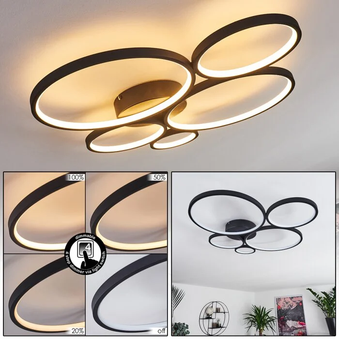 Rodekro Lámpara de Techo Negro, 1 luz