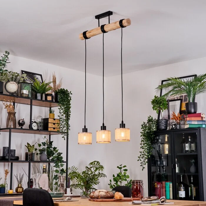 Sabadim Lámparas suspendidas, Lámparas colgantes Crudo, Negro, 3 luces