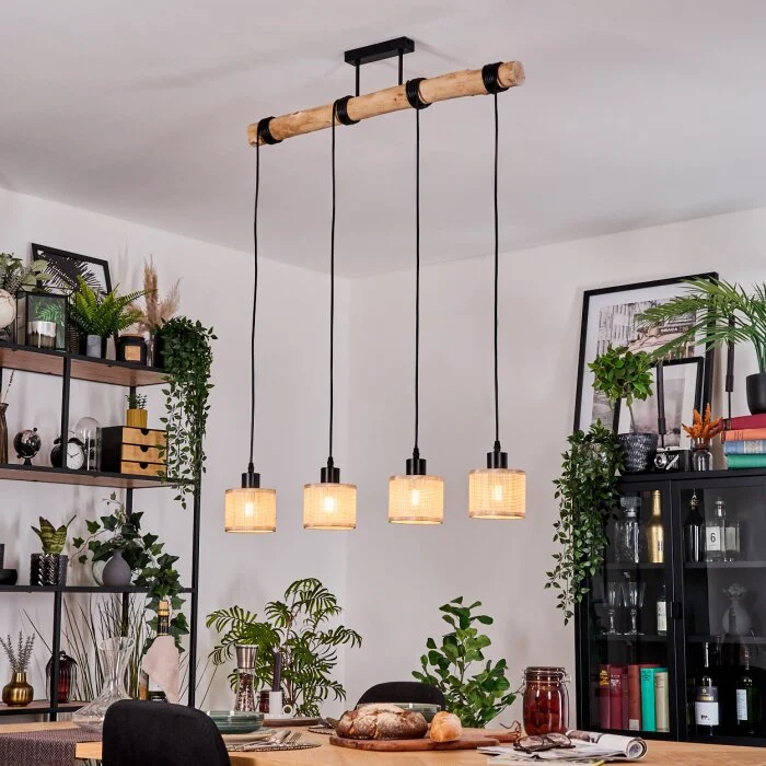 Sabadim Lámparas suspendidas, Lámparas colgantes Crudo, Negro, 4 luces