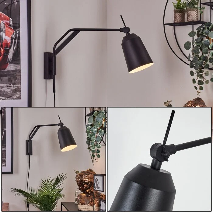 Sacriquier Aplique Negro, 1 luz