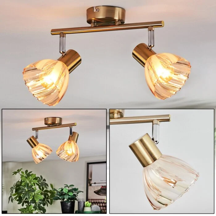 Saire Plafones, Spot techo Cromo, Latón, 2 luces