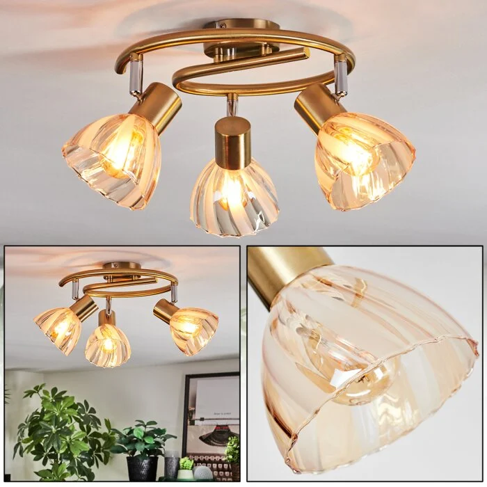 Saire Plafones, Spot techo Cromo, Latón, 3 luces