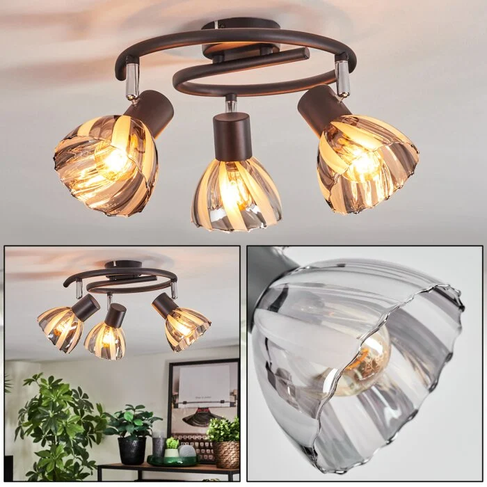 Saire Plafones, Spot techo Cromo, Negro, 3 luces