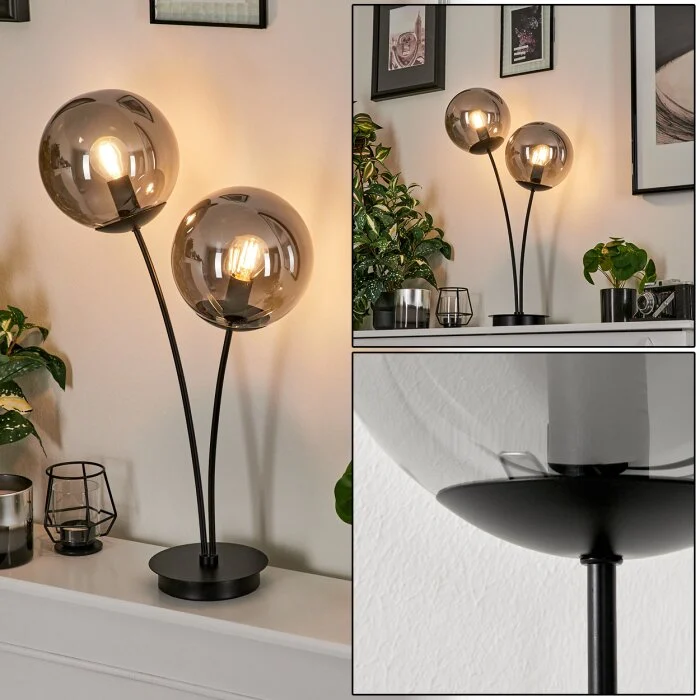 Salamonde Lámpara de mesa Negro, 2 luces