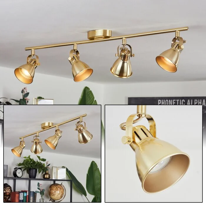 Salinas Lámpara de Techo LED Latón, 4 luces