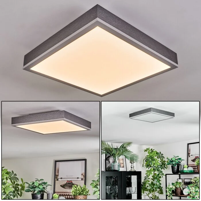 Salmi Plafones, Panel LED Gris, Plata, 1 luz