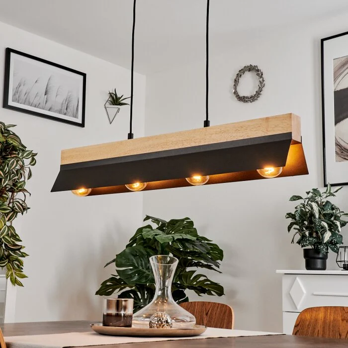 Sangkor Lámpara Colgante Negro, 4 luces