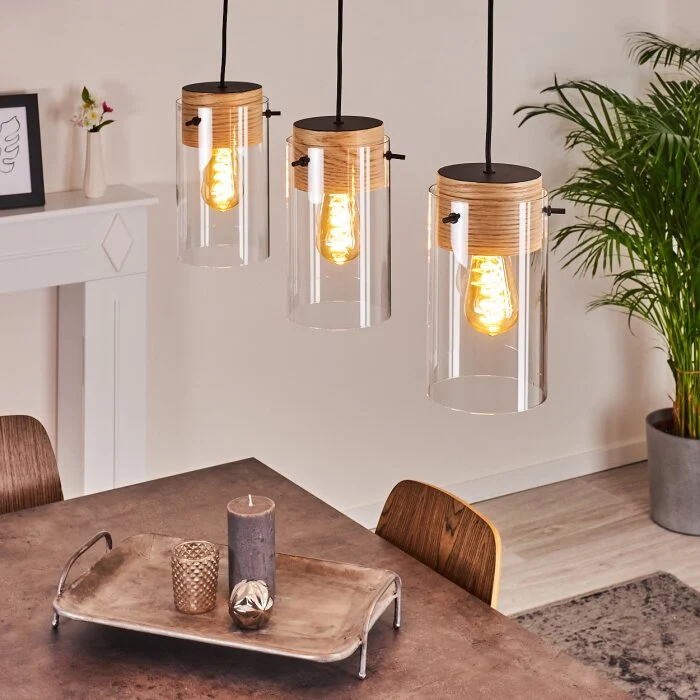 Sarteano Lámpara Colgante Negro, 3 luces
