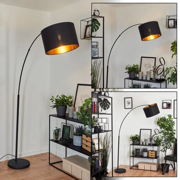 Sayou Lámpara de arco Negro, 1 luz