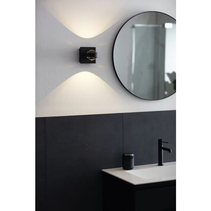 SCHÖNER WOHNEN-Kollektion Lense Aplique LED Negro, 1 luz