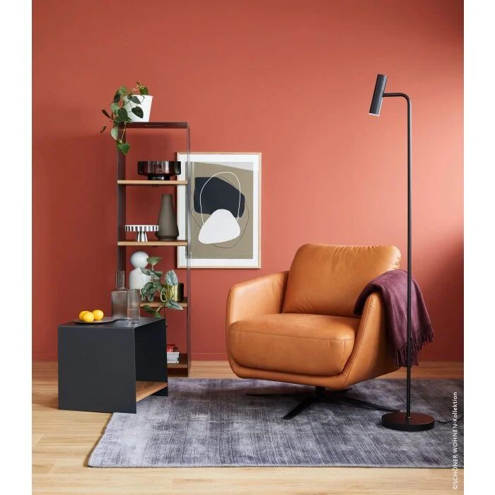 SCHÖNER WOHNEN-Kollektion STINA Lámpara de Pie LED Negro, 1 luz