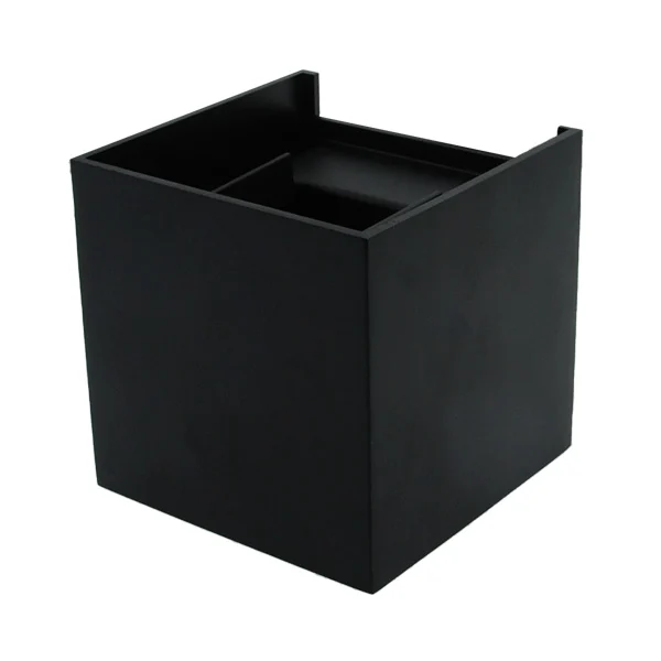 Aplique de Pared LED 12W CCT Aluminio Negro Doble Cara Cube IP54