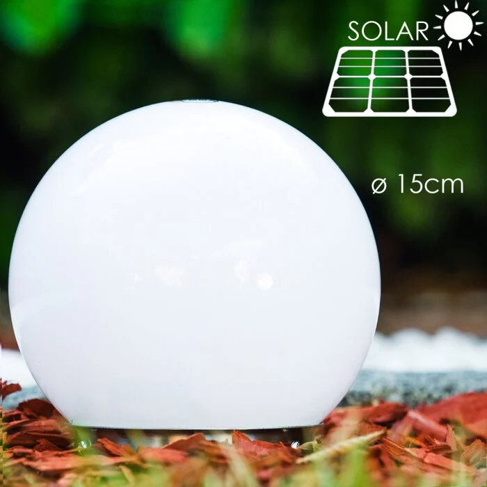 Solar Lámpara esféricas LED Color acero inoxidable, 2 luces