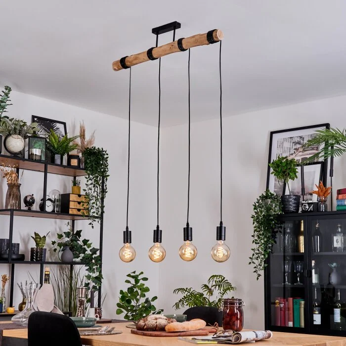 Soungou Lámparas suspendidas, Lámparas colgantes Crudo, Negro, 4 luces