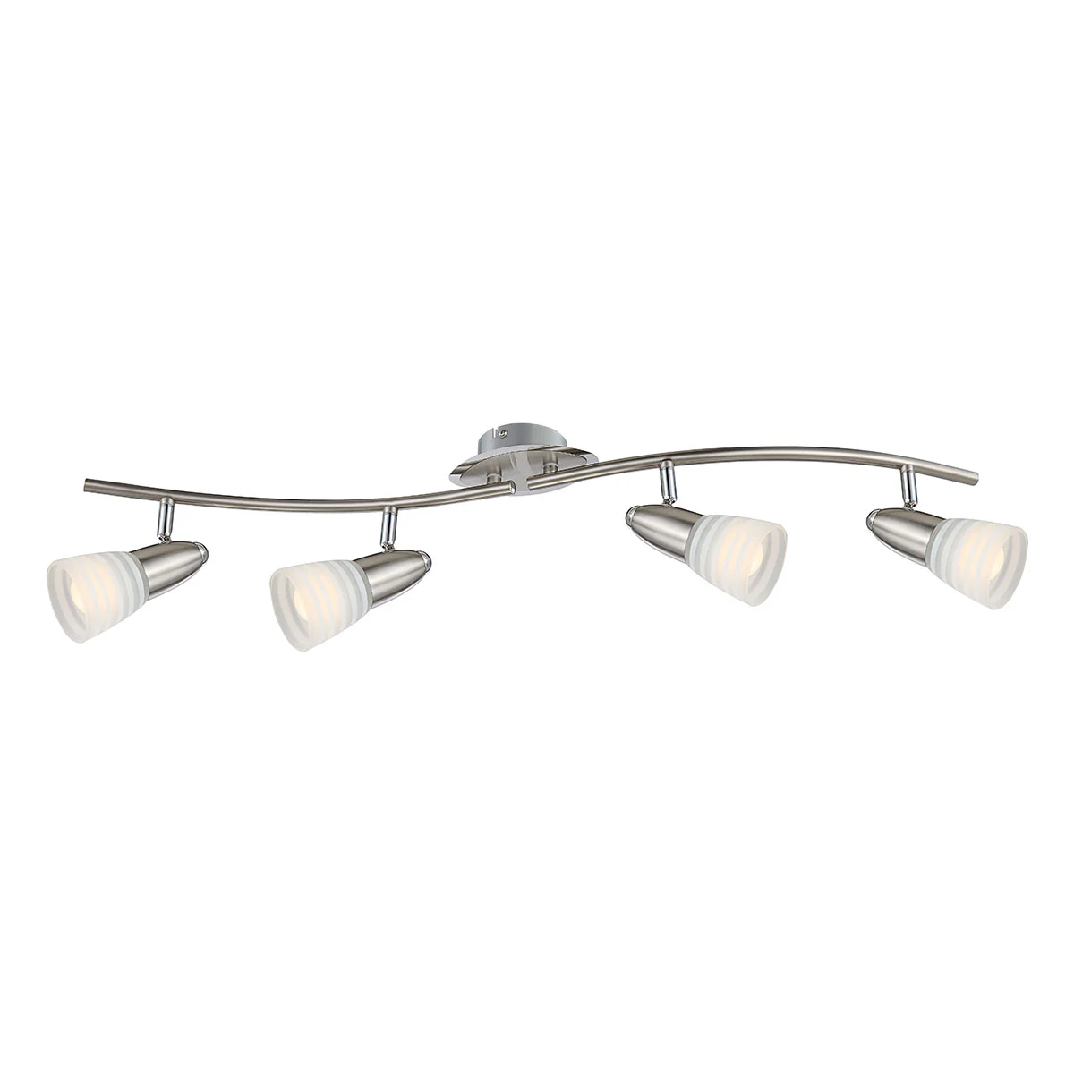 Spot alargado de vidrio opalino de 4 luces níquel Globo Caleb