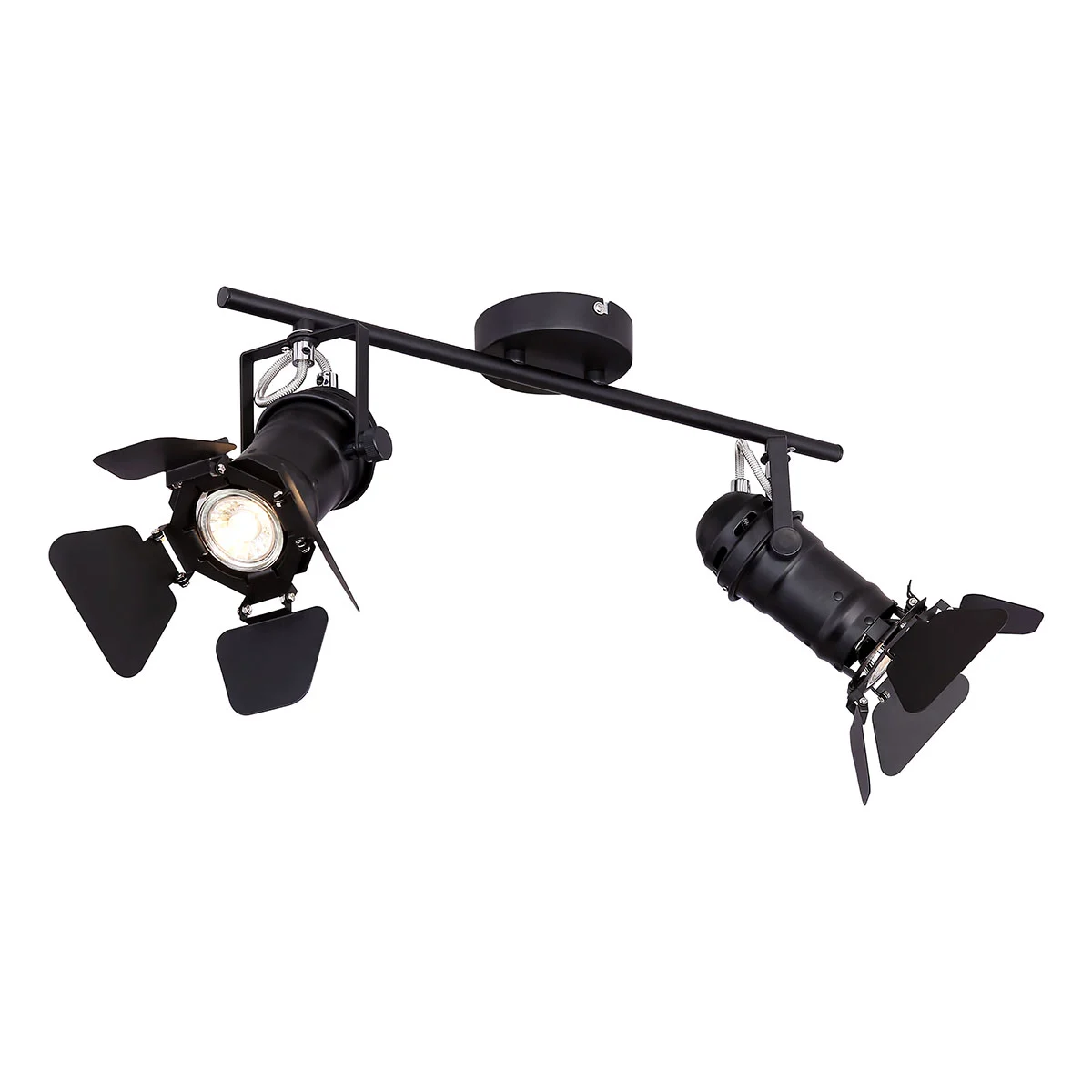 Spot de 2 luces negro proyector de cine industrial Globo Egon