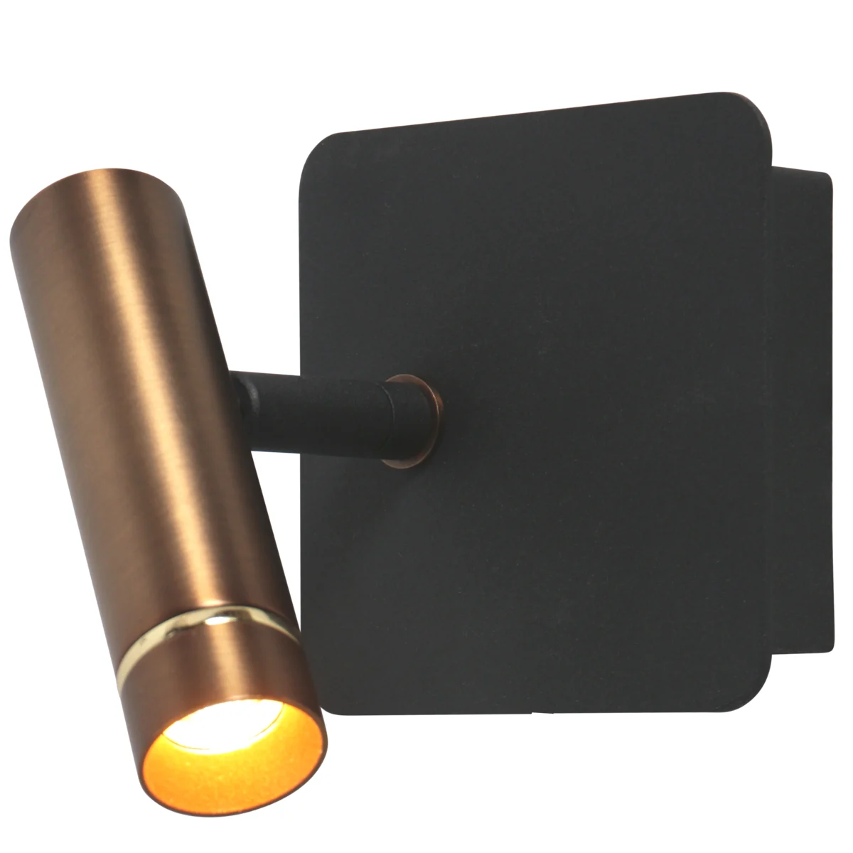 Spot de pared negro con punto de luz bronce Mexlite Lumo