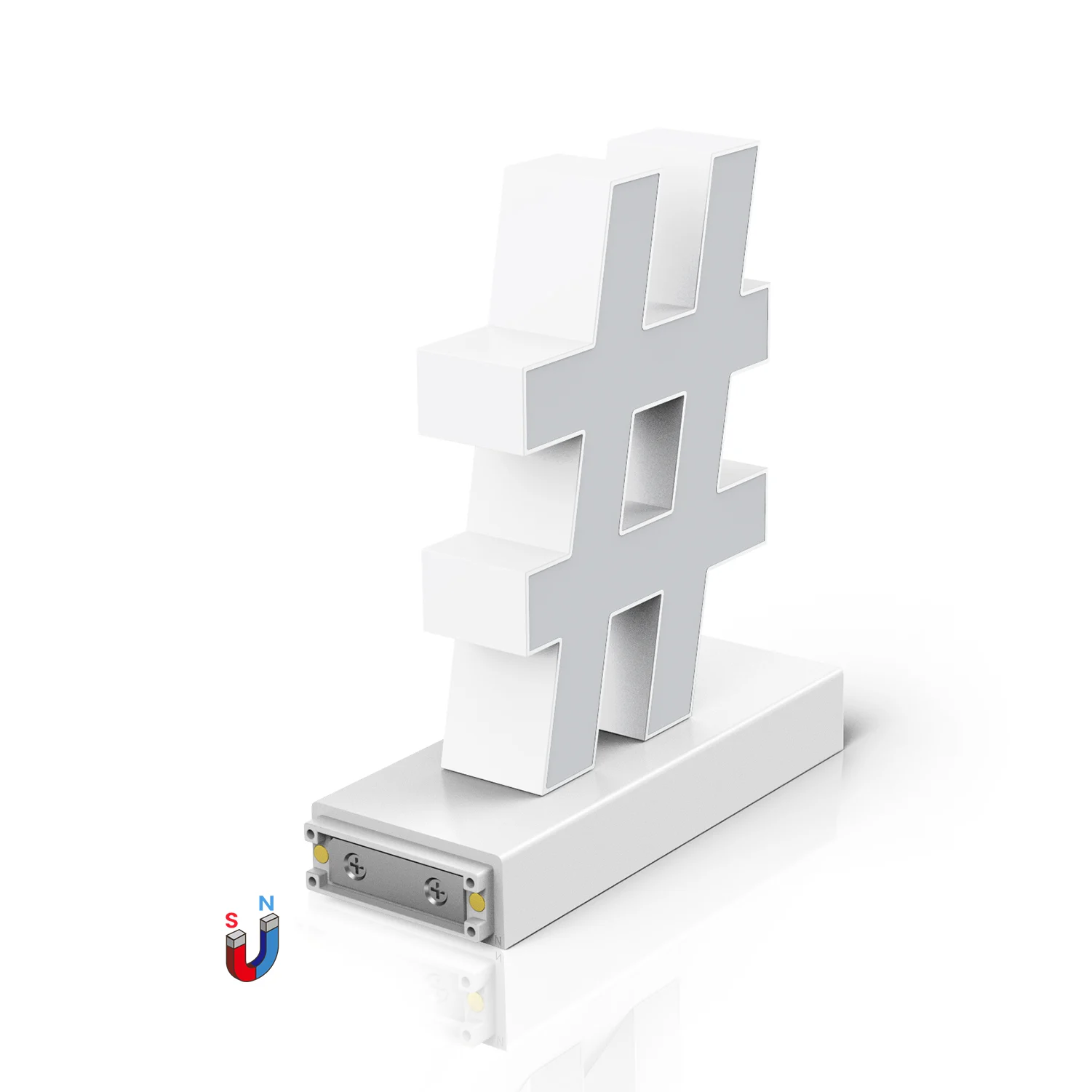 Símbolo LED Magnético Enlazable 95Mm Hashtag