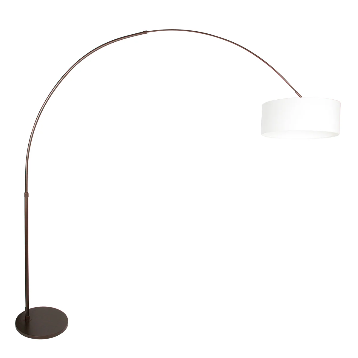 Lámpara de pie de cacao con pantalla de lino blanco Steinhauer Sparkled Light