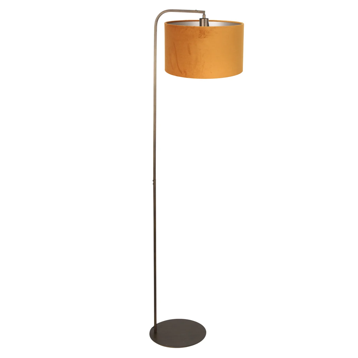 Lámpara de pie de bronce de lujo con pantalla de terciopelo dorado Steinhauer Stang