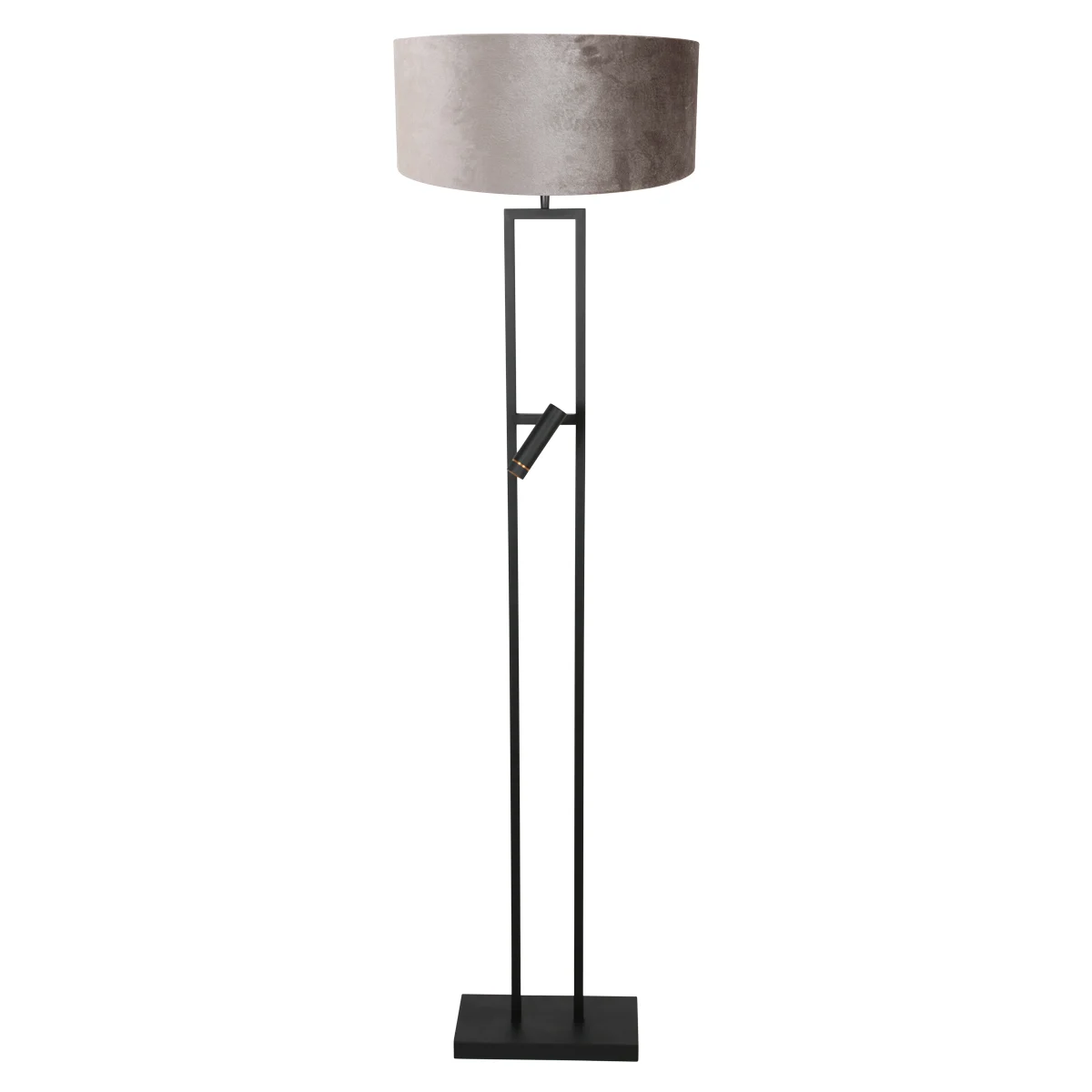 Lámpara de pie con pantalla de terciopelo gris Steinhauer Stang