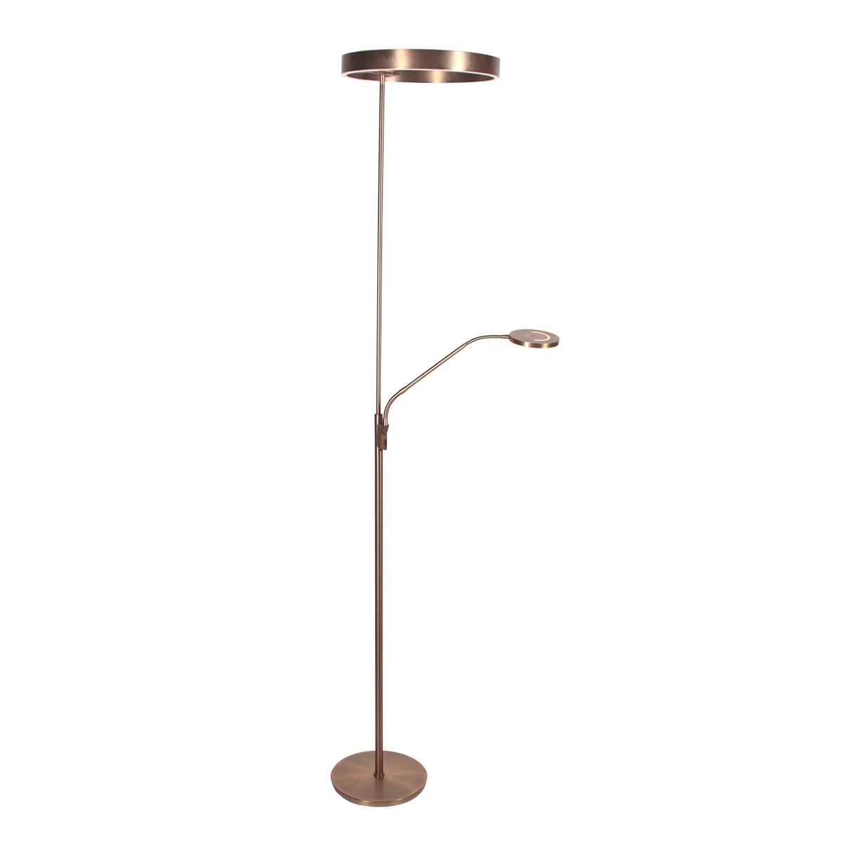 Lámpara de pie de bronce Soleil 2 con uplight Steinhauer