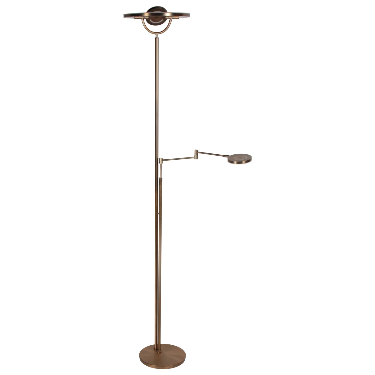 Lámpara de pie de bronce con uplight y brazo de lectura Steinhauer Exclusive Soleil2