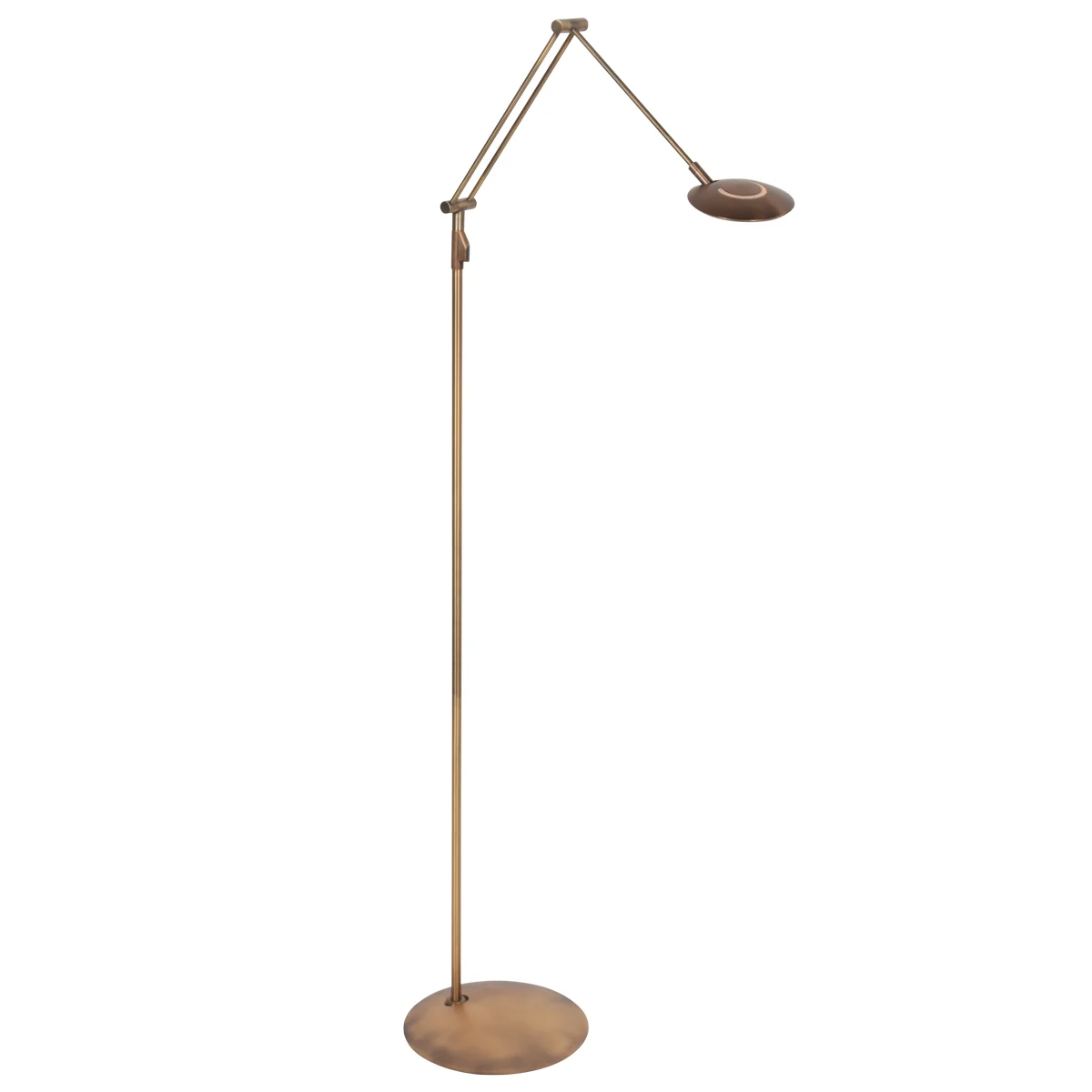 Lámpara de pie de bronce Zenith 2 con brazo ajustable